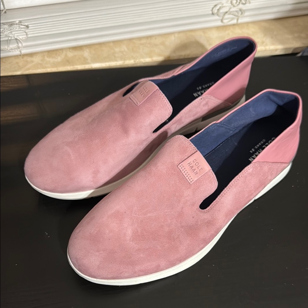 Cole Haan Blush Pink Suede Slip Ons